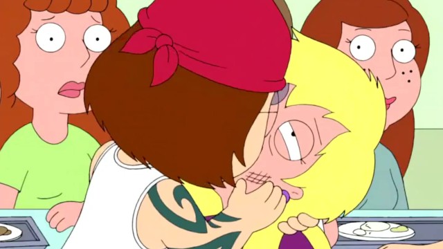 Family Boy - Meg Hits Her Bitch and Kisses Her - Meg Griffin Kissed Connie.